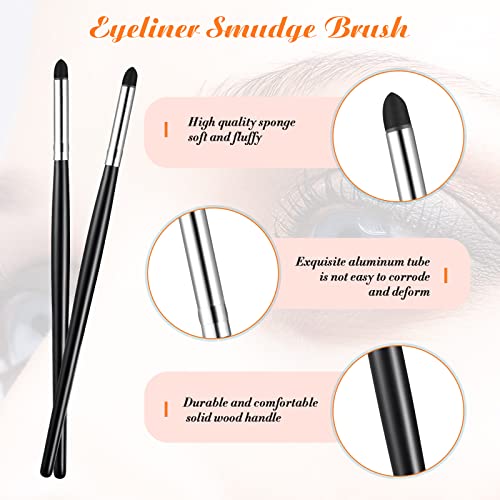 2 Pieces Eyeliner Smudge Brush Pencil Soft Makeup Tool Eyeshadow Blending Brush Eye Pencil Brush Eyeliner Smudge Tool Set For Blending Eye Shadow Liner (Sponge, 6.2 Inch) #TOP4