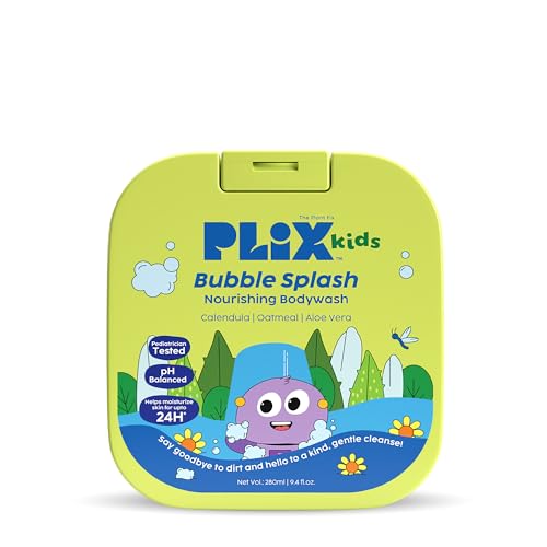 Image of Plix Kids Bubble Splash Nourishing Body Wash | Gentle cleansing without dryness | 24-hour hydration | Strengthens skin barrier & soothes sensitive skin | Sulfate-free & dermatologically tested | 280ml
