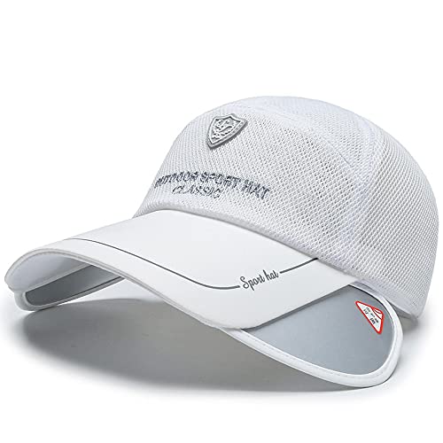 XINLAI Sun Hats Mesh Hat Wide Brim Quick Dry Outdoor Caps Adjustable White