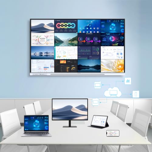 Image of Smart Board, 75 inch Interactive Whiteboard with Google EDLA, Built-in Digital Whiteboard, Wireless Casting, Split-Screen & Unlimited Canvas for Business and Education (Wall Mount Included)