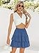 Berydress Mini Skirt for Women High Waisted Flowy Tiered Casual Bohemian A Line Ruffle Summer Trendy Fashion Blue Skirts(XL,2006-Blue)