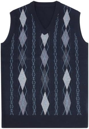 （05:00時点） [CEEN] ベスト メンズ ニット Vネック 春秋冬 ビジネス カジュアル アーガイル柄 おしゃれ 袖なし インナー 暖かい 保温 防寒 チョッキ 通勤 セーターベスト