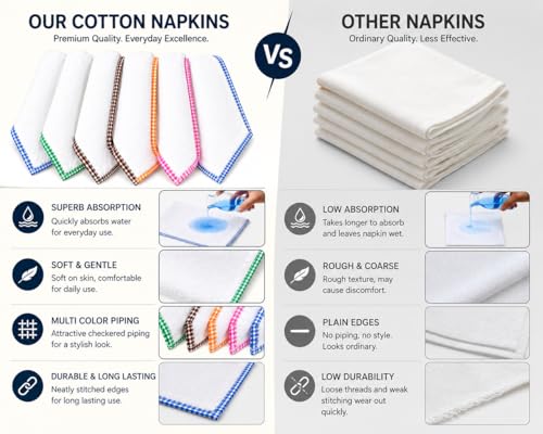 Image of ANTONIA Cotton Hand Towels Set | for Gym Bathroom Kitchen Hotel Spa Use | Face Hair Wash Basin Wipe Napkins | Cotton Fabric | White | 13 X 20 Inches | Pack of 6
