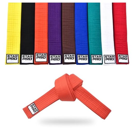 Starpro Cinturón de Ranking de Artes Marciales | Algodón de 7 Puntos | 9 Colores | Diseño Ligero para Entrenamiento y competición de Karate Judo Taekwondo | 240cm 280cm 320cm