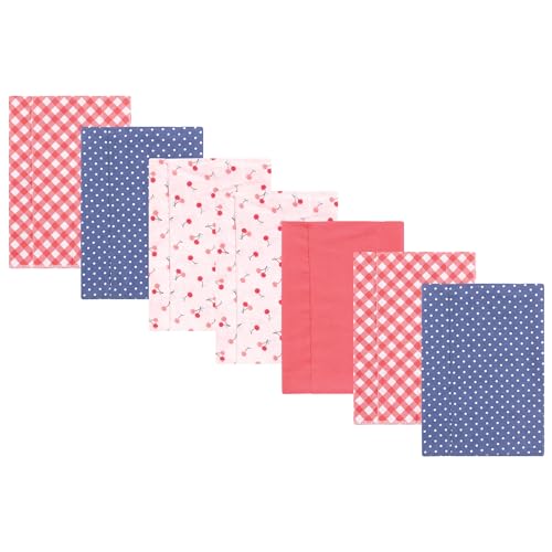 Image of Luvable Friends Hudson Baby Flannel Burp Cloths 7pk, Sweet Cherries