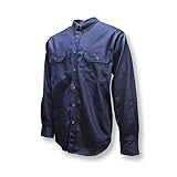 Long Sleeve Cotton Button Down FR Shirt - NV - Size M