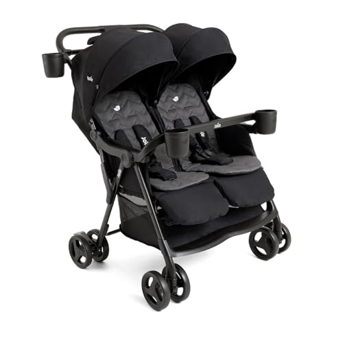 Image of Joie Baby, Rosemary Side-by-Side Double Stroller - Lightweight, Compact, and Comfortable Side-by-Side Stroller for Twins or Siblings (Shale & Thunder)