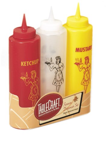 TableCraft 3-Piece Nostalgia Squeeze Bottle Set 12-Ounce