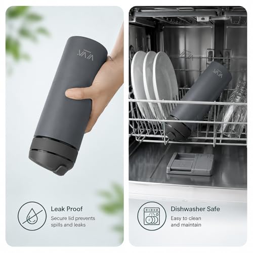 VIVA Recharge Tea Infuser Bottle, 16 oz Insulated Stainless Steel Travel Tea Tumbler with Infuser for Loose Leaf, Hot & Cold Tea & Coffee, Patented Steep Control, Leak-Resistant Lid - Gray by Viva Scandinavia - Image 6