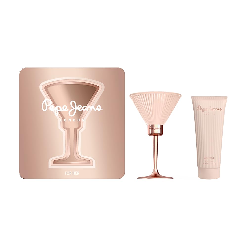 Pepe Jeans Addictive For Her Perfumes de Mujer Estuche 2 Piezas | Pack Regalo, Eau de Parfum 80ml y Body Lotion 100ml, Set Fragancia Floral y Afrutada