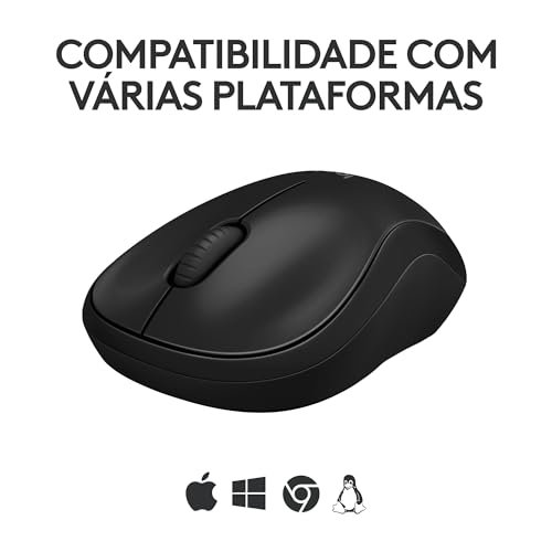 Mouse Sem Fio Logitech M240 com Conexão Bluetooth, Clique Silencioso, Design Ambidestro Compacto, Bateria de 18 Meses, Compat
