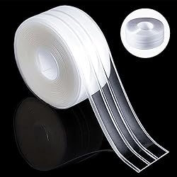 Cubre Fregadero Ikea EMHTHME Cinta Resistente al Agua, PVC Bañera y Pared Tira de Sellado, Cinta de Sellado autoadhesiva impermeable ya prueba de moho, para Baño,Cocina,Juntas Pared (3,8 cm * 3,2 m)