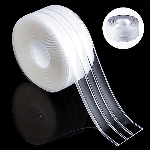 Cinta Resistente al Agua, PVC Bañera y Pared Tira de Sellado, Autoadhesivas Cinta de Sellado cinta autoadhesiva impermeable ya prueba de moho, para Baño,Cocina,Juntas Pared (Transparente,320*3.5cm)