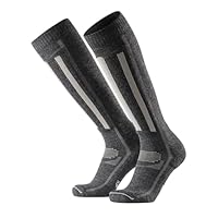 DANISH ENDURANCE Calze da Sci in Lana Merino, Termiche, Tecniche, Traspiranti, Uomo, Donna e Bambino, Grigio Scuro/Grigio Chiaro, 48-51