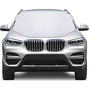 Karvipark Car Windscreen Cover, SUV Magnetic Windshield Car Cover, Snow Ice Frost UV Protective Front Window Cover, Sun Shade Snow Cover with Dust Water Resistent, Perfect for Cars SUVs and Trucks