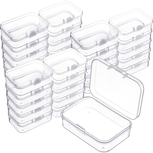 Image of Jetec 30 Pieces Mini Plastic Clear Beads Storage Containers Box for Collecting Small Items, Beads, Jewelry, Business Cards, Game Pieces, Crafts (2.5 x 1.7 x 0.8 Inch)