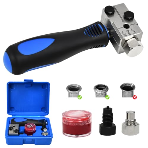 Huucozn 4 PCS Herramienta de Abocardado para Tubos de Freno, Kit Universal con Abocardador de 4.75 mm (3/16') para Sistemas de Frenos de Automóvil, Herramienta de Aocinado DIN para Reparar Coche