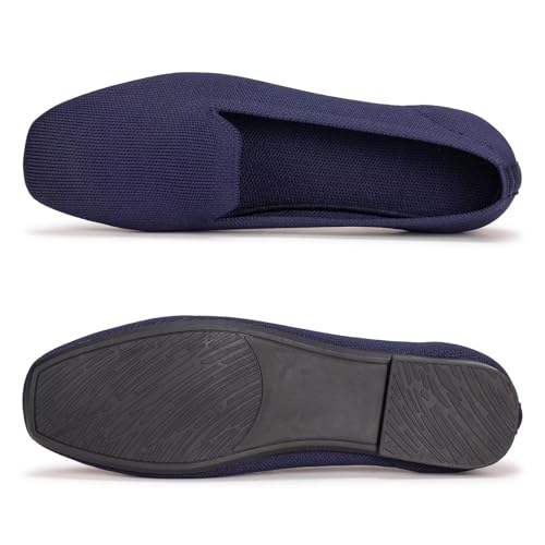 Image of Frank Mully Women's Loafer Flats Square Toe Comfortable Office Work Shoes, Cute Penny Loafer Slip On Walking Driving Shoes