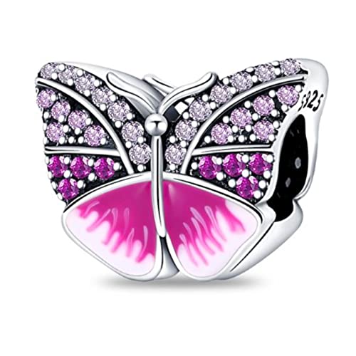 Abalorio de mariposa de plata para lucir en pulseras y ocasiones especiales