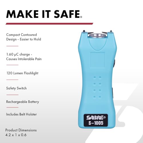 Image of SABRE Pepper Spray & 2‑in‑1 Stun Gun with Flashlight Self Defense Kit - Fast Flip Top 10‑Second Safety Spray with Finger Grip & Keychain - Rechargeable Stun Gun, 1.60 C Charge, 120‑Lumen LED Light