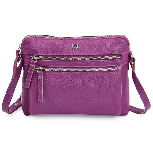 Genuine Leather Purses for Women Small Soft Crossbody Shoulder Bag Lightweight Trendy Crossover Handbags