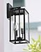 PARTPHONER Dusk to Dawn Outdoor Wall Sconce 2-Light, Transitional Wall Lantern Tall Wall Lamp, Waterproof Exterior Lighting Fixture with E12 Base Outside Lights for House Porch Garage, Black 2 Pack