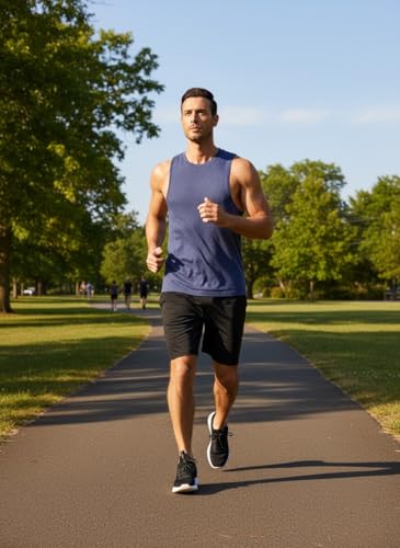 Image of PINSPARK Men's Tank Tops Quick Dry Summer Workout Muscle Shirt Athletic Casual Sleeveless Shirts for Bodybuilding Beach Gym