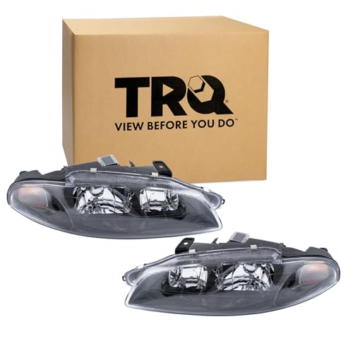 Image of TRQ 2 Piece Headlight Assembly Set Driver & Passenger Side Compatible with 1997-1999 Mitsubishi Eclipse MI2502105 MI2503105