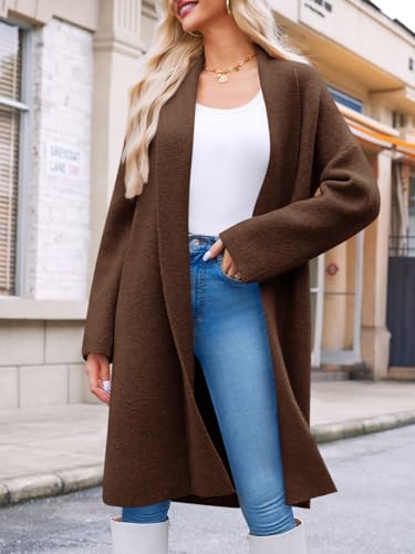 Image of Saodimallsu Womens Long Cardigan Sweaters Chunky Open Front Oversized Slouchy Knit Fall Trendy Coatigan Jackets