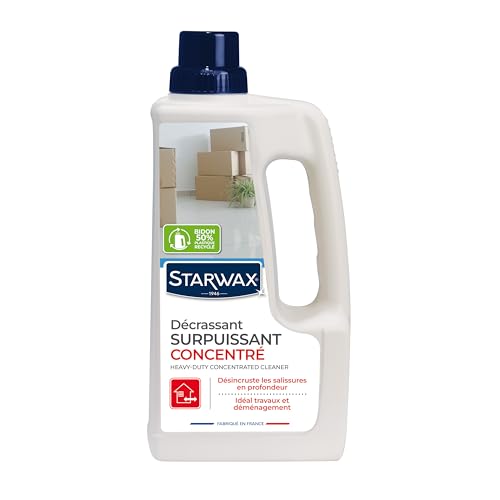 STARWAX Décrassant Surpuissant Concentré - Désincruste les Salissures en Profondeur - Idéal pour les Travaux et Déménagement - Fabriqué en France - 1 L...
