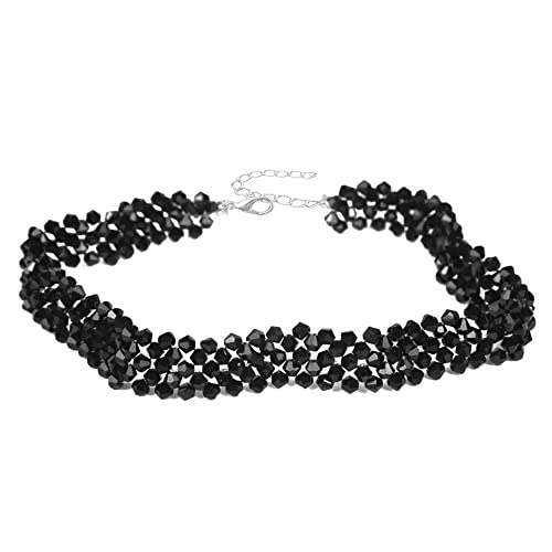 Missgrace Punk Vintage Simple Black Crystal Choker Necklace for Women Bar Prom Party Short Necklace Black Chain Necklace for Women3