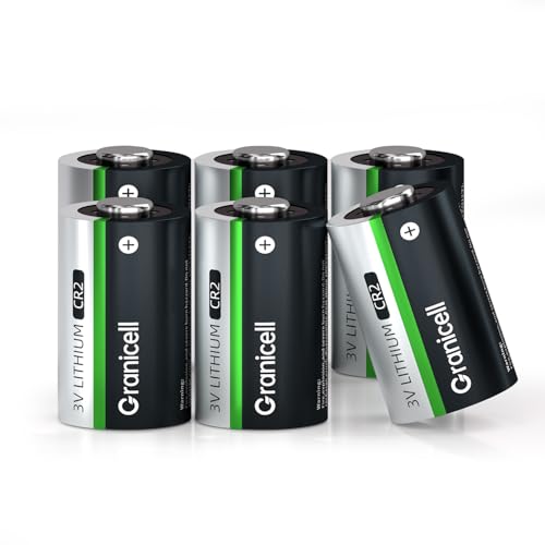 Granicell Pilas CR2   Pack de 6 Unidades, 900mAh 3V No Recargables, Alta Duración para Cámaras, Distanciómetros de Golf, Linternas y Dispositivos Electrónicos