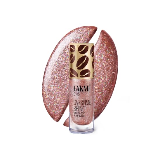 Image of Lakme 9 to 5 Overtime Shine Nail Polish - Coffee Edit-15 Hazelnut Hug 6ml