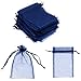 Produktbild SumDirect  Organza-Beutel mit Kordelzug, 10 x 15 cm, durchsichtig, für Schmuck, Hochzeit, Party, Weihnachtsgeschenk, Geschenktäschchen, 100 Stück blau