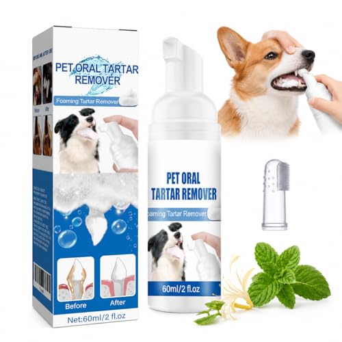 Pet Oral Tartar Remover Spray for Dogs & Cats Foaming Dental Care Spray for Tartar & Fresh Breath Easy-to-Use Pet Teeth Cleaning Solution (1 Bottle One Size)