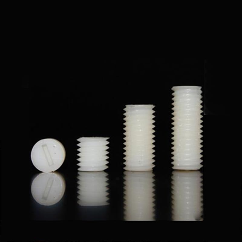 12pcs M10 Slotted Flat End set screws nylon bolt nails headless insulation Strong toughness 50mm long - (Size: M10x50mm)