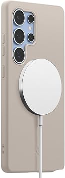 Spigen Silicone Fit MagFit Case for Samsung Galaxy S25 Ultra | Natural Titanium