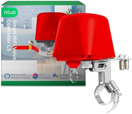 NOUS L3 Wifi Válvula de Agua Eléctrica, Google Assistant, Alexa Compatible, NOUS Smart Home App, TUYA smart life, Temporizador Riego Jardín Inteligent...