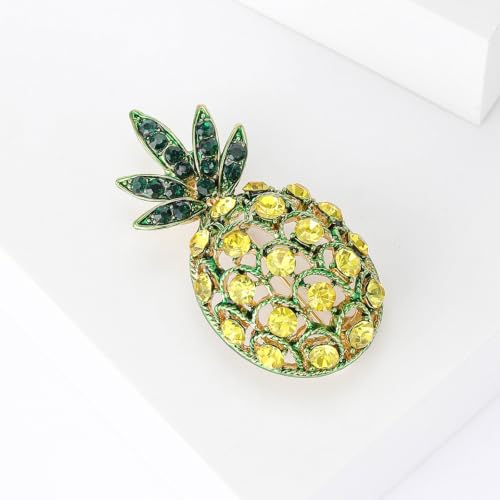 Image of Enamel Fruit Brooch for Women Rhinestones Fruit Lapel Pin Elegant Fruit Brooches Jewelry Gift, Perfect for Dresses Hat Bag