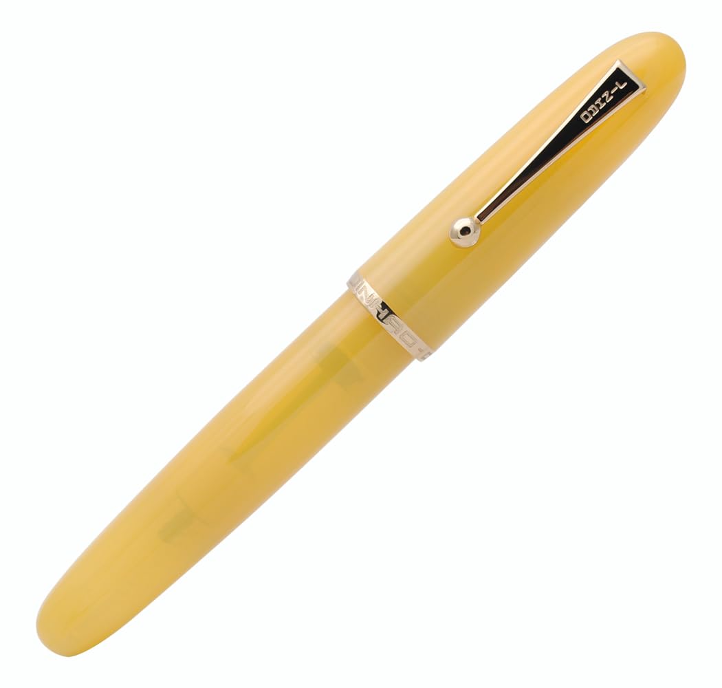 JINHAO 9019 Dadao Acrylic Fountain Pen with Ink Converter (F Nib 0.5 mm, Transparent Yellow)