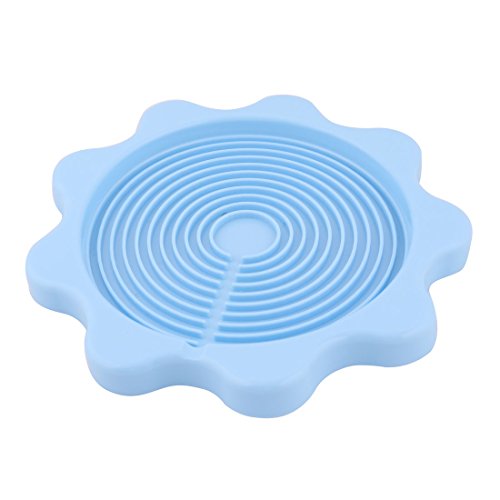 Ruilogod Flor de plástico para el hogar diseñada olla olla caldera almohadilla resistente al calor mate azul