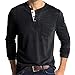 Mens Henley Shirts Long Sleeve Fashion Casual Stylish Cotton Shirts Tops Lightweight Fitted Basic Pullover T-Shirt (XX-Large,Dark Grey)