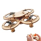 Wooden Drone Model Kit, RC Wooden DIY Drone Model, Remote Control Mini Quadcopters, DIY Assembly Drones with 4-Axis Flight, Creative Building Models for Kids and Adults