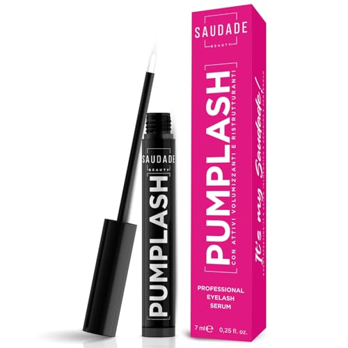 Siero Ciglia e Sopracciglia Pumplash – Formula Rinforzante e Volumizzante 7ml – Con Acido Ialuronico, Peptidi e Pantenolo – Testato Oftalmologicamente – Saudade Beauty - Made in Italy