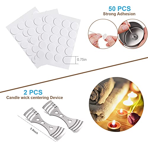Dingpai Candle Making Kit, Diy Candles Craft Tools,1Pc Candle Make Pouring Pot,50Pcs Candle Wicks, 50Pcs Candle Wicks Sticker And 2Pcs 3-Hole Candle Wicks Holder #TOP2