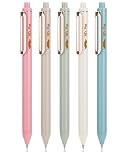 Mr. Pen Retractable Gel Pens - 5 Pack, Fine Point 0.5mm, Pastel Color Barrels with Gold Clips, Fast Dry Ink