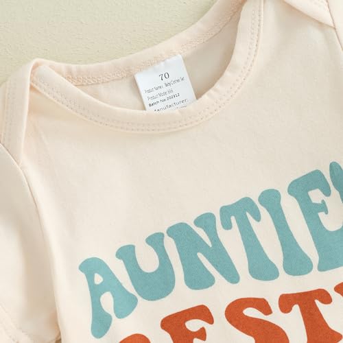 SAYOO Baby Girl Boy Bodysuit Romper Gender Neutral Unisex Funny Aunties Bestie Letter Clothes Casual One-Piece Bodysuit4