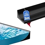 Perfil Silicona Ducha 2 METROS con AUTOADHESIVO. Barrera Agua Baño y Cocina 3 cm Con Pegamento. Borde Plato Ducha. Barrera Agua Ducha. Goma Mampara Ducha. Embellecedor Encimera Cocina 30x15mm NEGRO