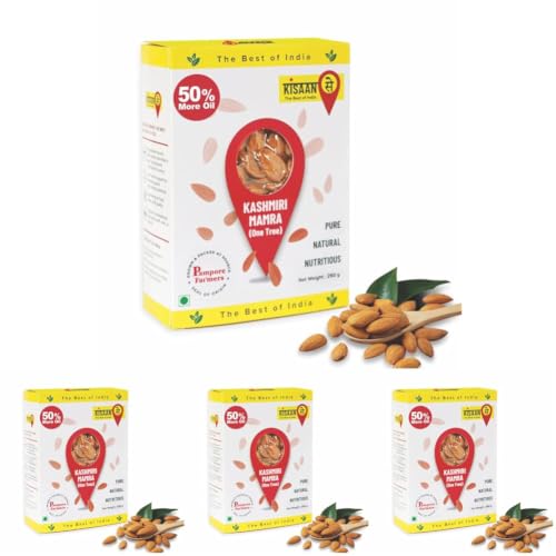 Image of KisaanSay Kashmiri Mamra Almonds 500 gm| Premium Mamra Badam Giri with 50% More Oil | Unpolished Almonds Rich in MUFA PUFA & Dietary Fiber | High Protein Dry Fruits| Daily Healthy Snack| Vacuum Packed
