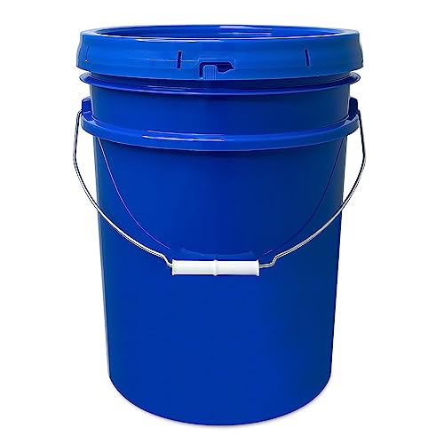 Image of ePackageSupply 5 Gallon Bucket - Food Grade Bucket with Airtight Gasketed Tear Strip Lid, BPA-Free, Heavy-Duty 90 Mil HDPE Plastic Pail, Bulk Storage, Durable Container, Made in USA - Blue, 60 Packs | Airtight Gasketed Tear Strip Lid, Heavy-Duty 90 Mil HDPE Plastic Pail, Bulk Storage, Food Safe Durable Container, Made in USA